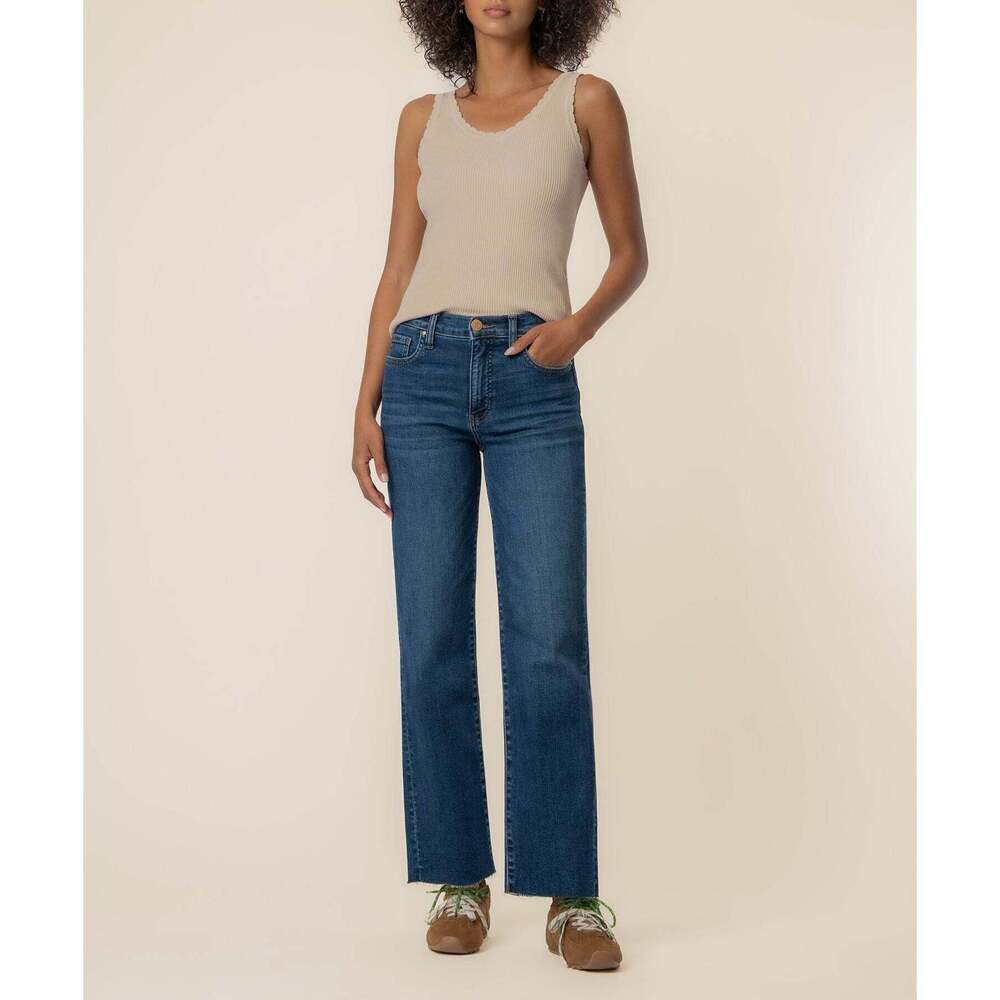 Kut from the Kloth Avery High Rise Straight Leg, Exclusive in Embrace Wash Size